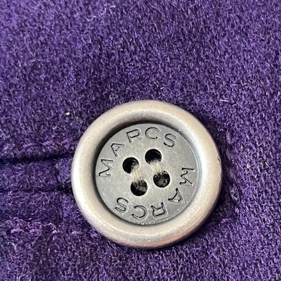 MARCS Wool Purple Double Breasted Winter Cropped Coat Jacket - Picture 7 of 9